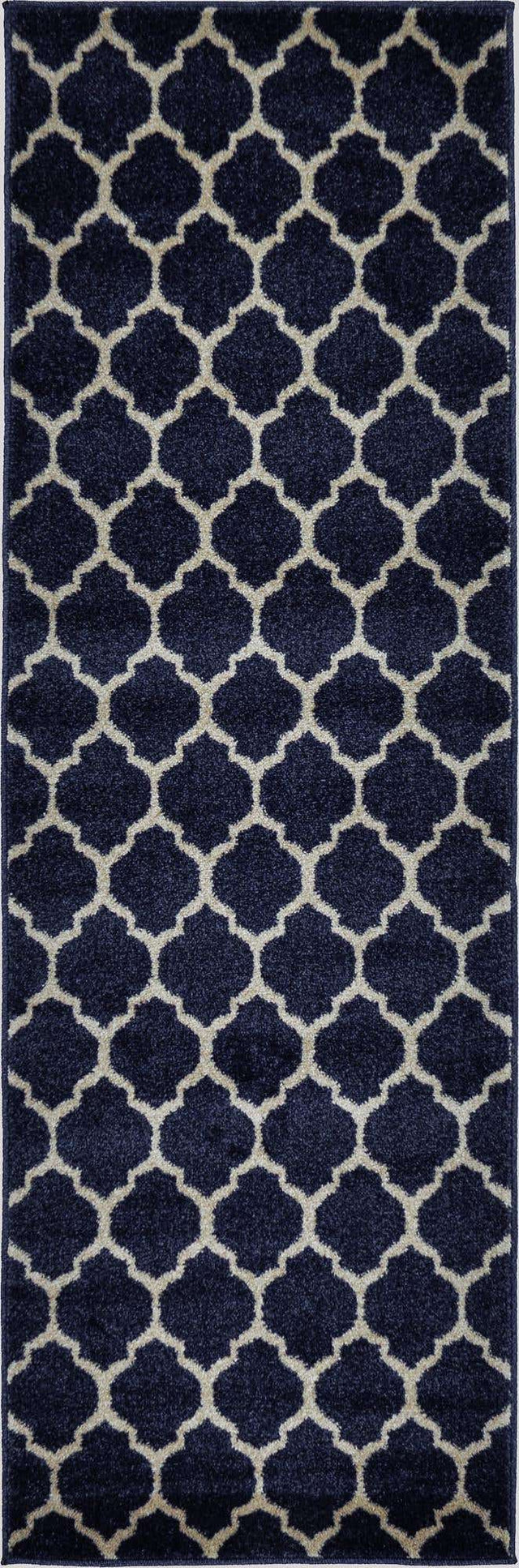 Dark Blue 2' x 6' 1 Trellis Runner Area Rug