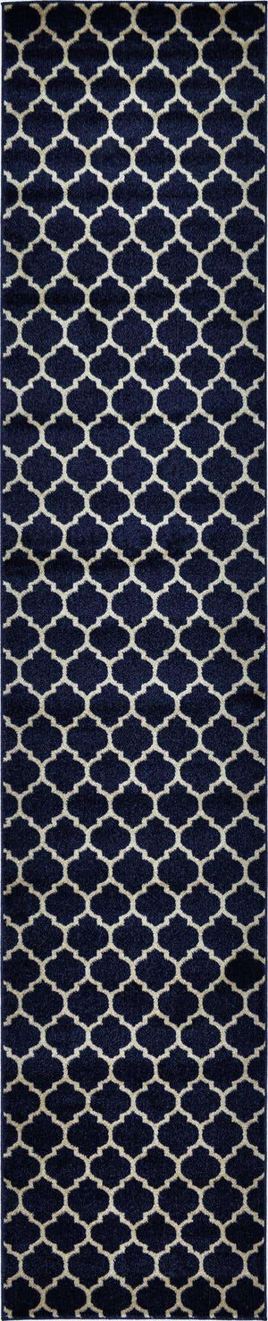 Dark Blue 2' 7 x 13' 1 Trellis Runner Area Rug