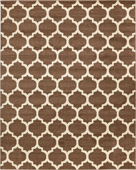 Brown 7' 10 x 10' Trellis Rectangle Area Rug