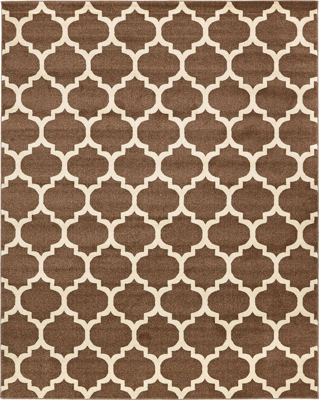 Brown 7' 10 x 10' Trellis Rectangle Area Rug