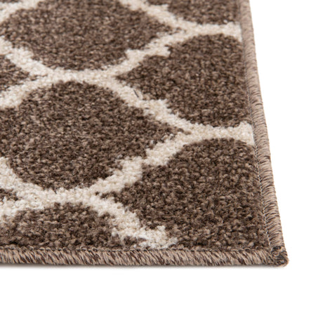 Brown 7' 10 x 7' 10 Trellis Square Area Rug Geometric Modern Unique Durable Easy Clean Carpet for Contemporary Interior Design for Sale at Rug Engine