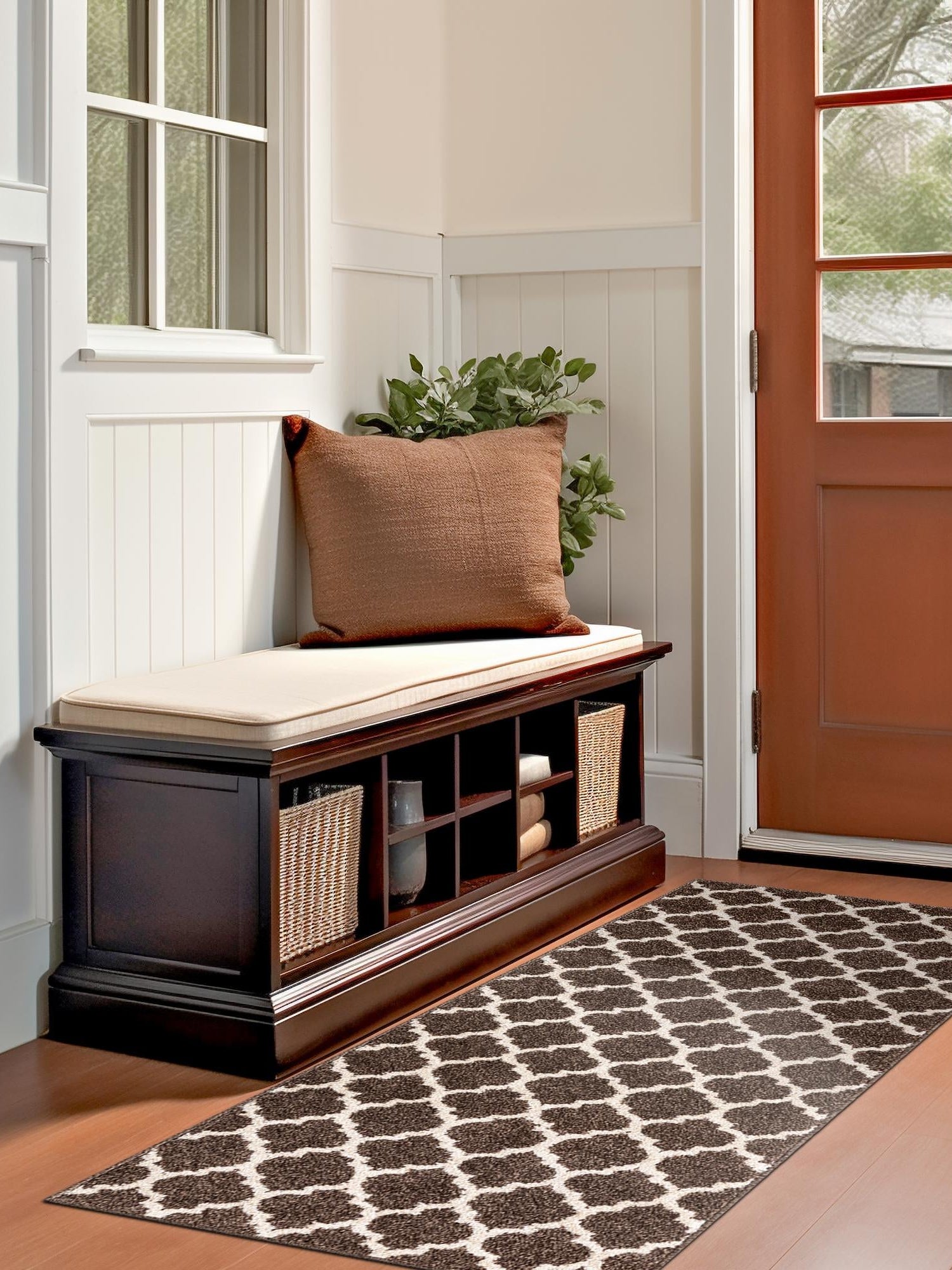 Brown 2' 7 x 13' 1 Trellis Runner Area Rug