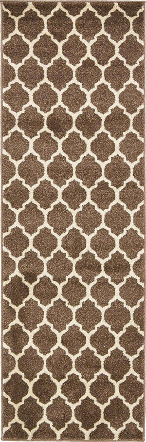 Brown 2' x 6' 1 Trellis Runner Area Rug