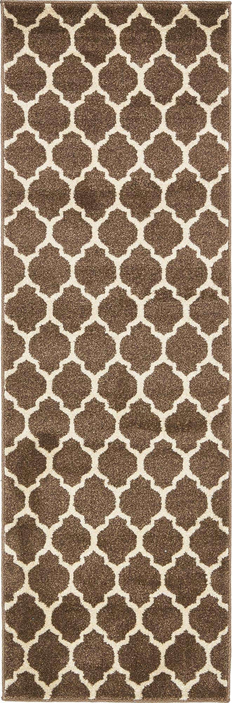 Brown 2' x 6' 1 Trellis Runner Area Rug