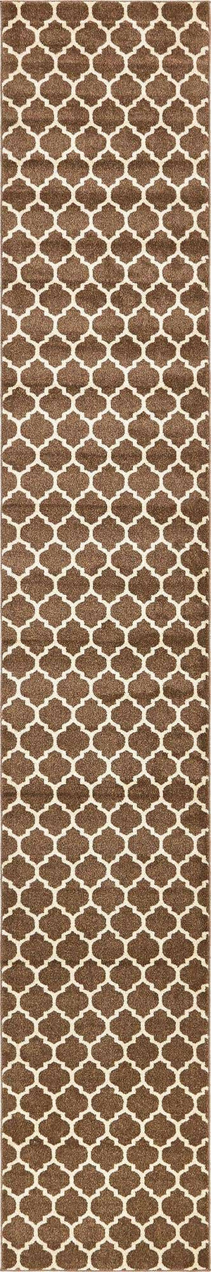 Brown 2' 7 x 16' 5 Trellis Runner Area Rug