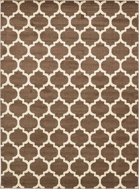 Brown 7' 10 x 11' Trellis Rectangle Area Rug