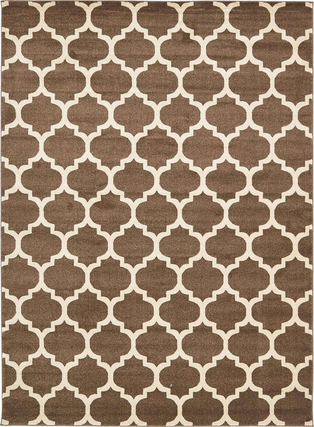 Brown 7' 10 x 11' Trellis Rectangle Area Rug