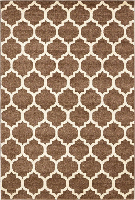 Brown 6' 1 x 9' Trellis Rectangle Area Rug