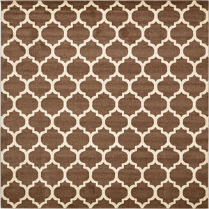 Brown 10' x 10' Trellis Square Area Rug