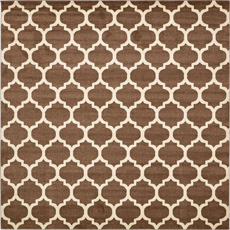 Brown 10' x 10' Trellis Square Area Rug