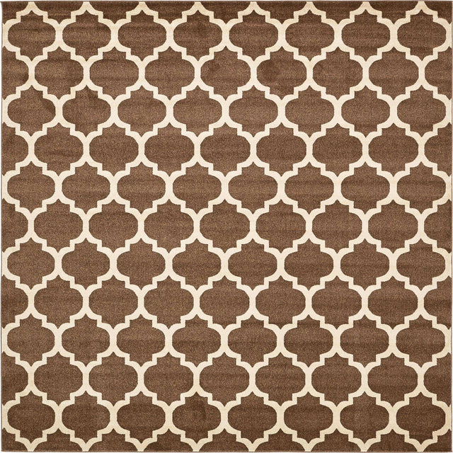 Brown 10' x 10' Trellis Square Area Rug