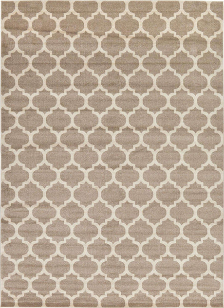 Light Brown 10' x 14' 1 Trellis Rectangle Area Rug