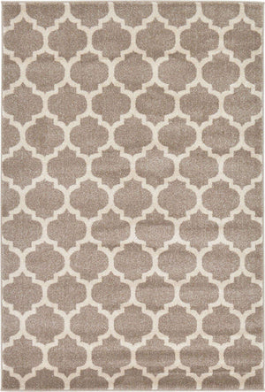 Light Brown 4' 1 x 6' 1 Trellis Rectangle Rug