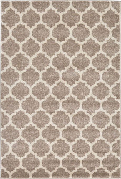 Light Brown 4' 1 x 6' 1 Trellis Rectangle Area Rug