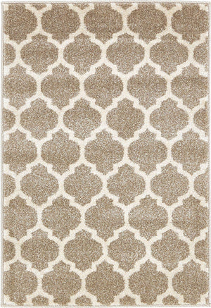 Light Brown 2' x 3' 1 Trellis Rectangle Area Rug