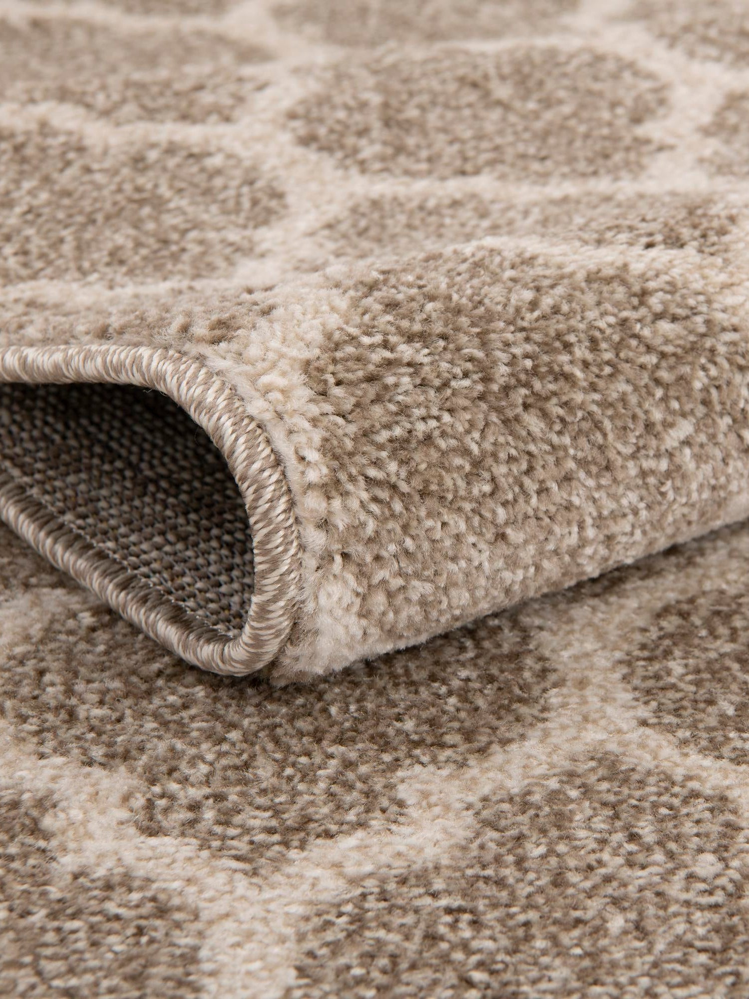 Light Brown 10' x 10' Trellis Square Area Rug