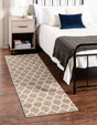 Light Brown 2' 7 x 19' 8 Trellis Runner Area Rug Geometric Modern Unique Durable Easy Clean Carpet for Contemporary Interior Design for Sale at Rug Engine