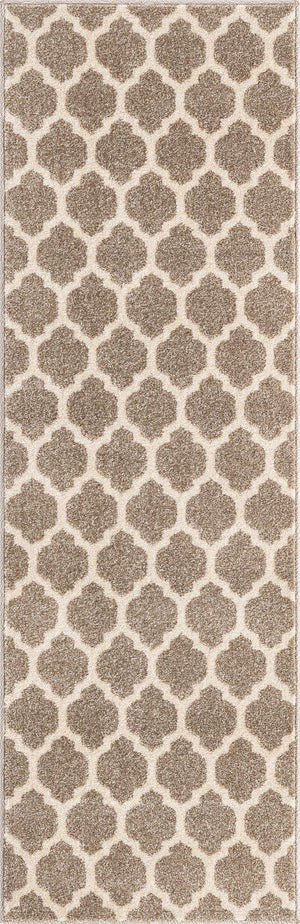 Light Brown 2' x 6' 1 Trellis Runner Area Rug