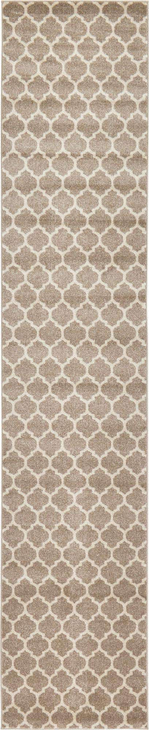 Light Brown 2' 7 x 13' 1 Trellis Runner Area Rug
