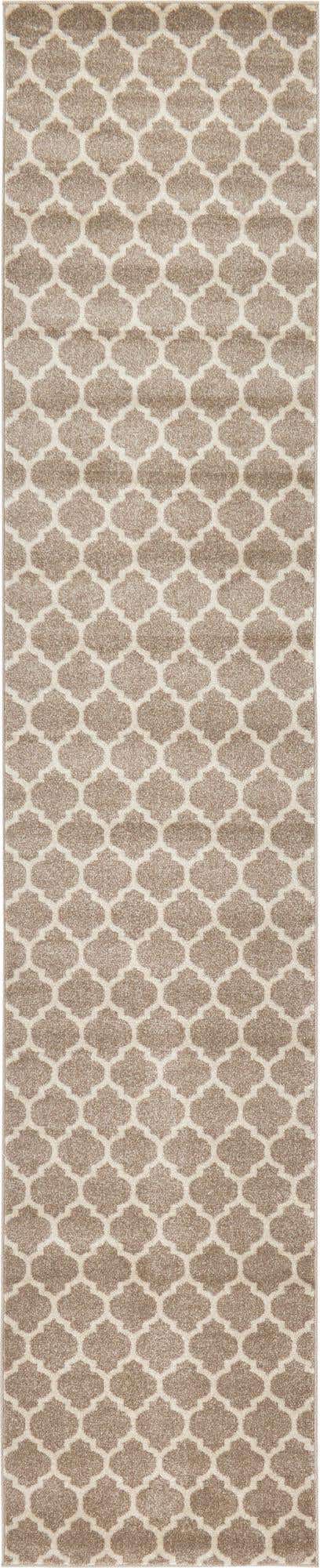 Light Brown 2' 7 x 13' 1 Trellis Runner Area Rug