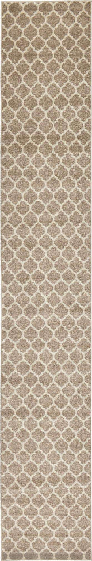 Light Brown 2' 7 x 16' 5 Trellis Runner Area Rug