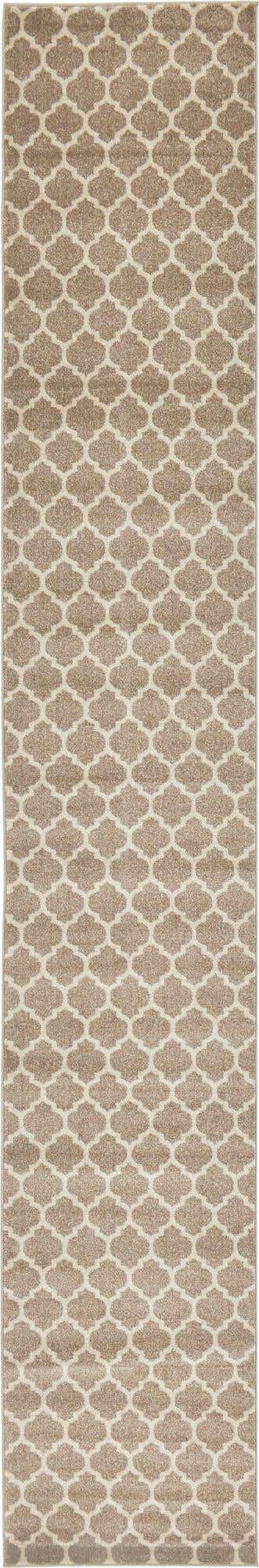 Light Brown 2' 7 x 16' 5 Trellis Runner Area Rug