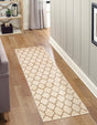 Beige and Light Brown 2' 7 x 10' Trellis Runner Area Rug Geometric Modern Unique Durable Easy Clean Carpet for Contemporary Interior Design for Sale at Rug Engine