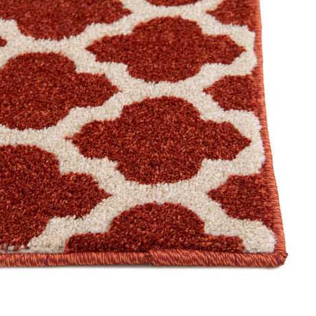 Light Terracotta 6' x 6' Trellis Square Area Rug Geometric Modern Unique Durable Easy Clean Carpet for Contemporary Interior Design for Sale at Rug Engine