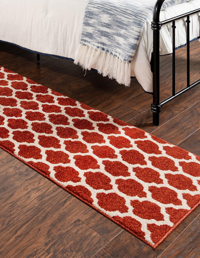 Light Terracotta 2' 7 x 16' 5 Trellis Runner Area Rug