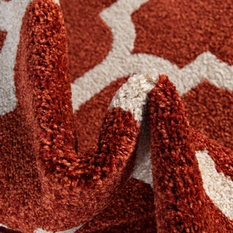 Light Terracotta 2' 7 x 16' 5 Trellis Runner Area Rug Geometric Modern Unique Durable Easy Clean Carpet for Contemporary Interior Design for Sale at Rug Engine