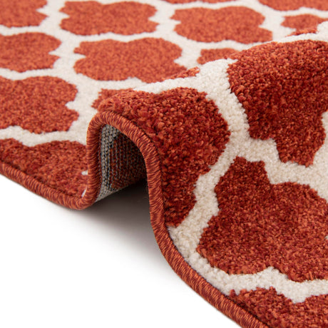 Light Terracotta 2' 7 x 16' 5 Trellis Runner Area Rug Geometric Modern Unique Durable Easy Clean Carpet for Contemporary Interior Design for Sale at Rug Engine