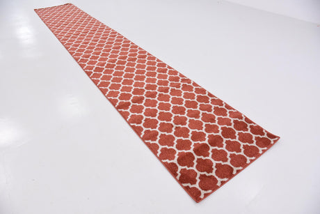 Light Terracotta 2' 7 x 16' 5 Trellis Runner Area Rug Geometric Modern Unique Durable Easy Clean Carpet for Contemporary Interior Design for Sale at Rug Engine