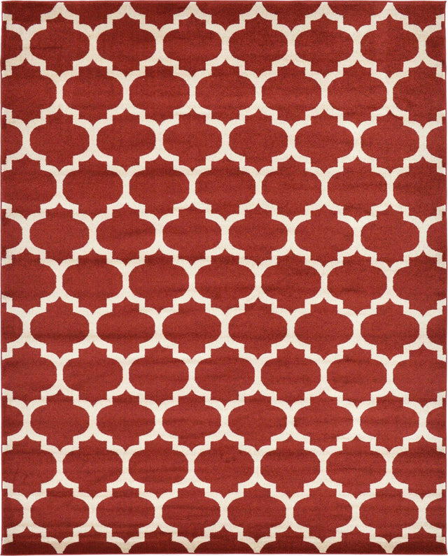 Dark Terracotta 7' 10 x 10' Trellis Rectangle Area Rug