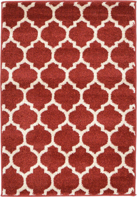 Dark Terracotta 2' x 3' 1 Trellis Rectangle Area Rug