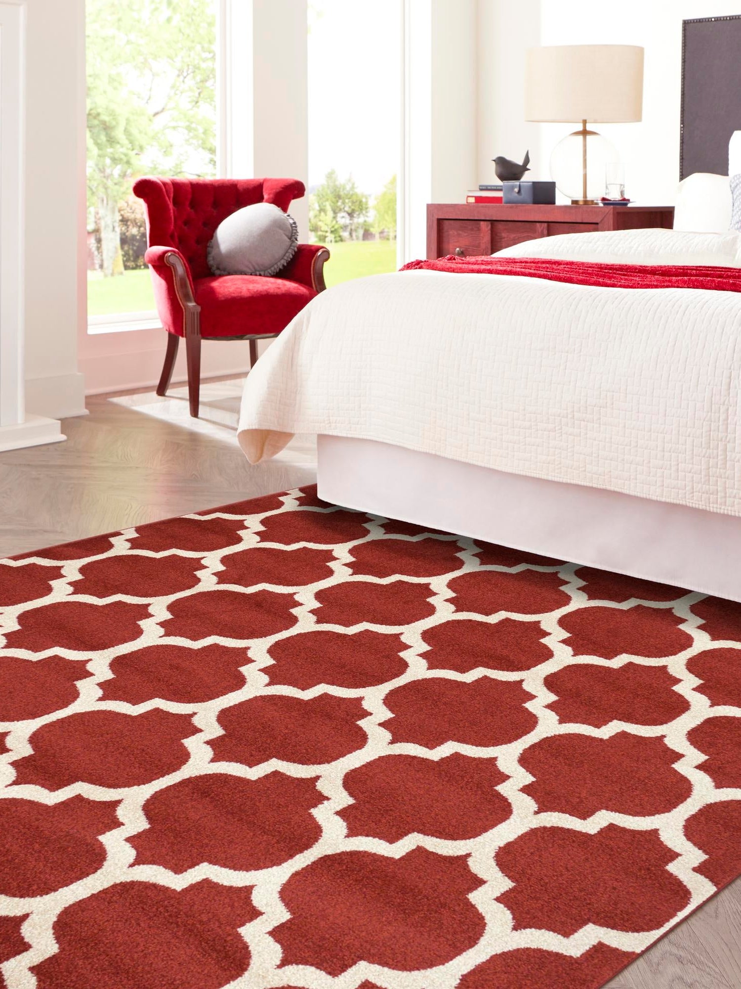 Dark Terracotta 7' 10 x 7' 10 Trellis Square Area Rug