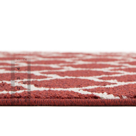 Dark Terracotta 10' x 10' Trellis Square Area Rug Geometric Modern Unique Durable Easy Clean Carpet for Contemporary Interior Design for Sale at Rug Engine