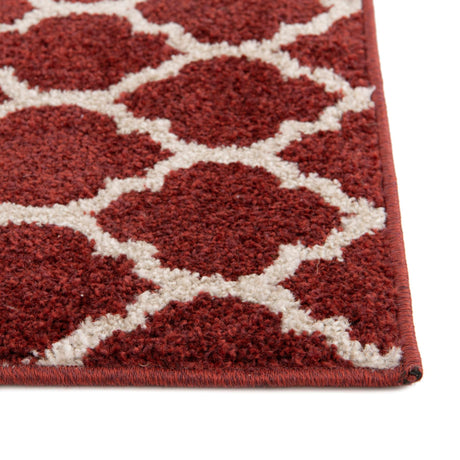 Dark Terracotta 6' 1 x 6' 1 Trellis Square Area Rug Geometric Modern Unique Durable Easy Clean Carpet for Contemporary Interior Design for Sale at Rug Engine