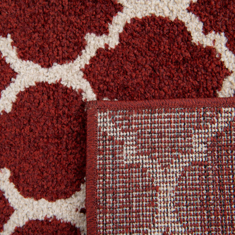 Dark Terracotta 7' 10 x 7' 10 Trellis Square Area Rug Geometric Modern Unique Durable Easy Clean Carpet for Contemporary Interior Design for Sale at Rug Engine