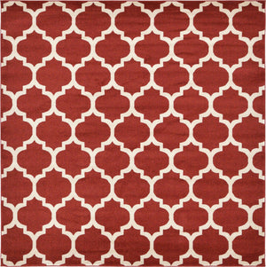 Dark Terracotta 8' x 8' Trellis Square Rug