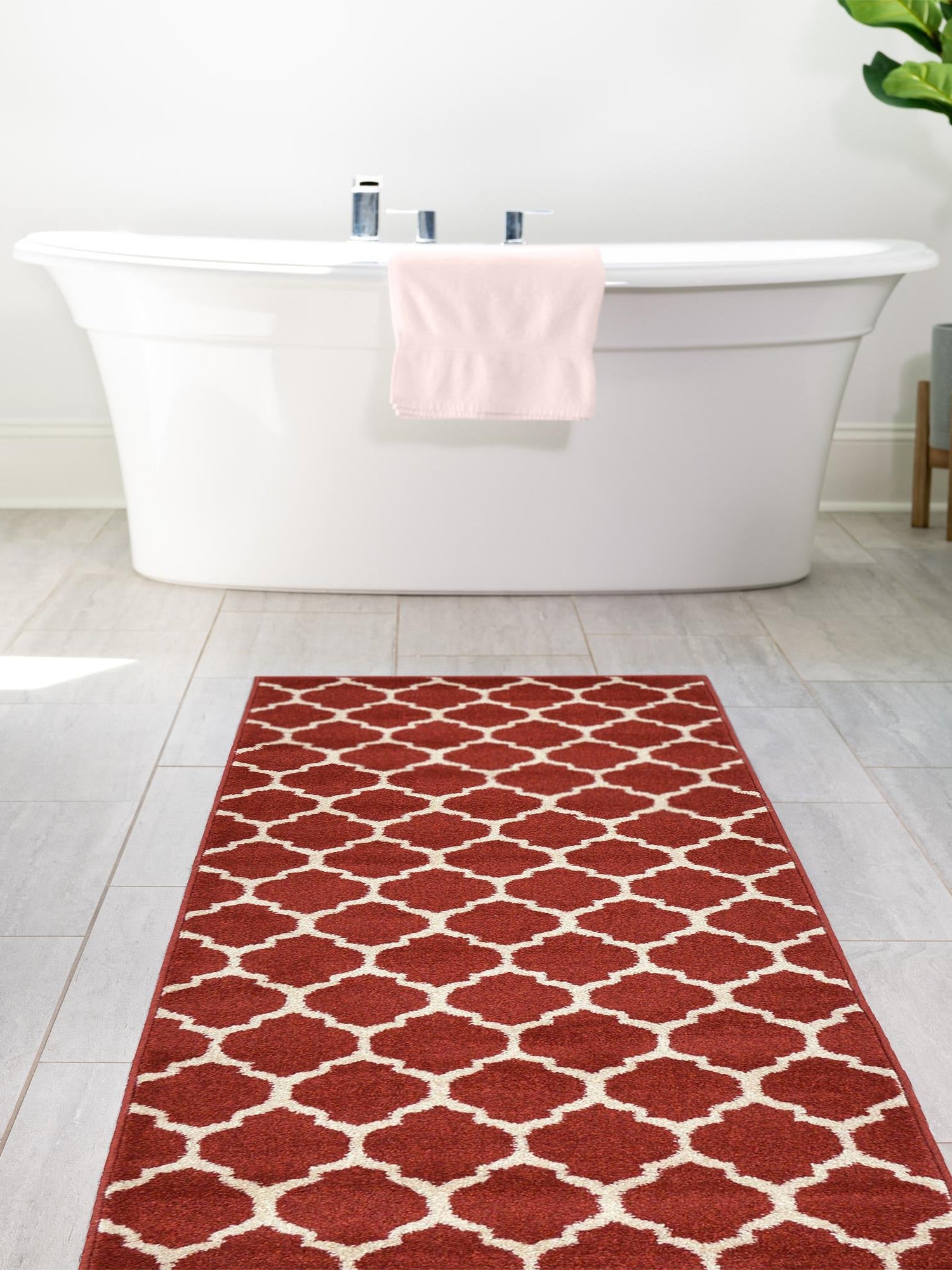 Dark Terracotta 2' 7 x 13' 1 Trellis Runner Area Rug