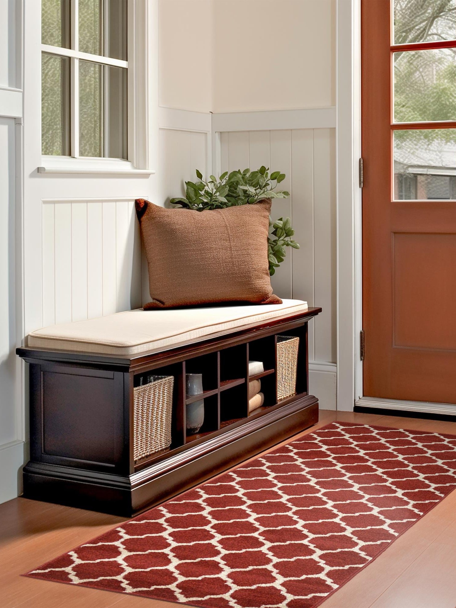 Dark Terracotta 2' 7 x 13' 1 Trellis Runner Area Rug