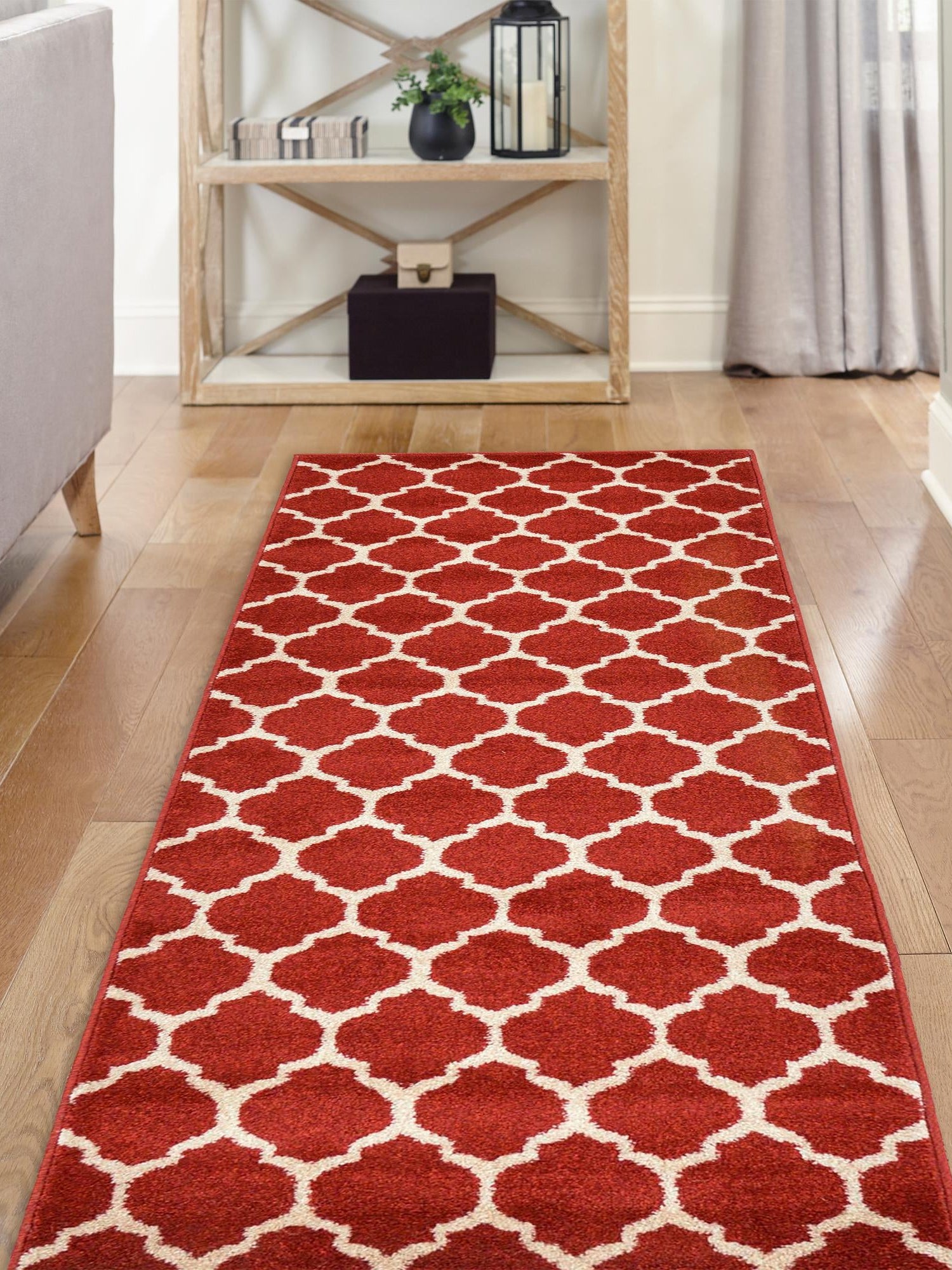 Dark Terracotta 2' 7 x 13' 1 Trellis Runner Area Rug