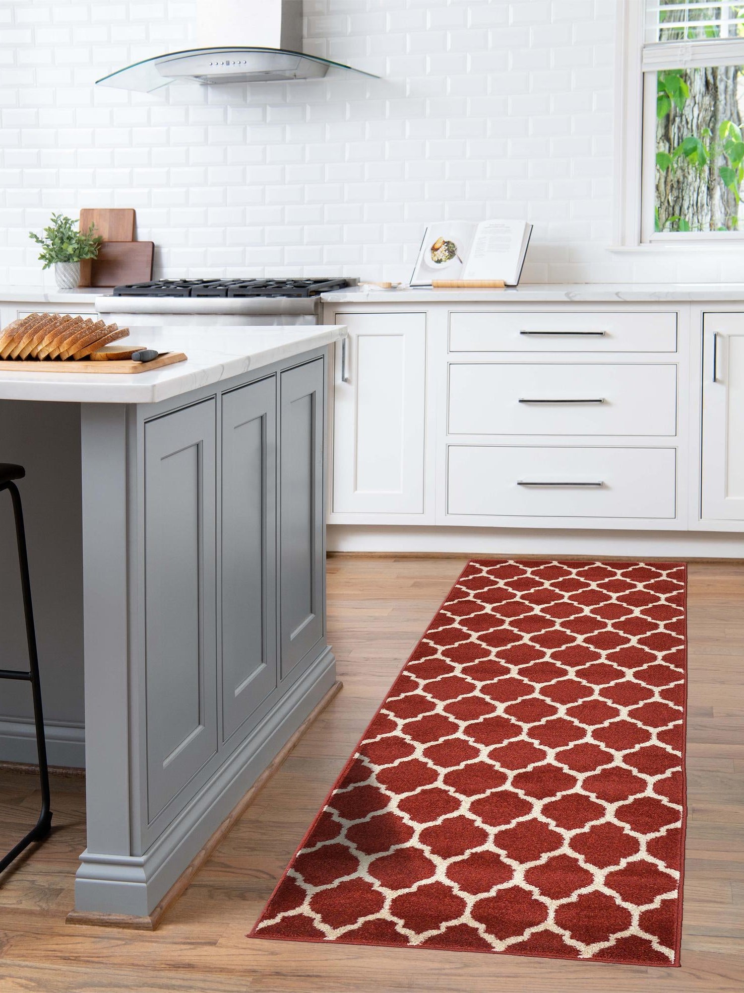 Dark Terracotta 2' 7 x 13' 1 Trellis Runner Area Rug