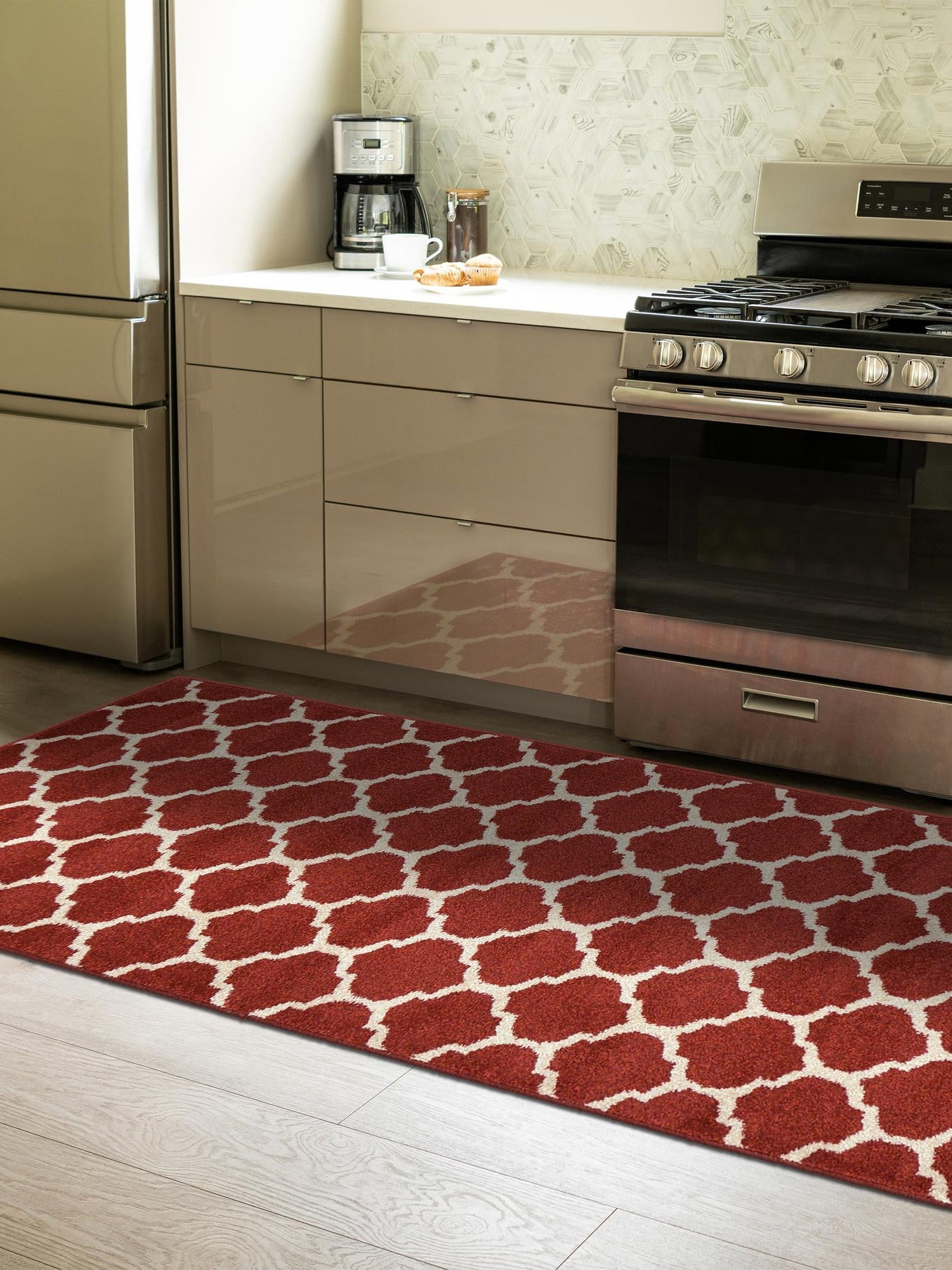 Dark Terracotta 2' 7 x 13' 1 Trellis Runner Area Rug