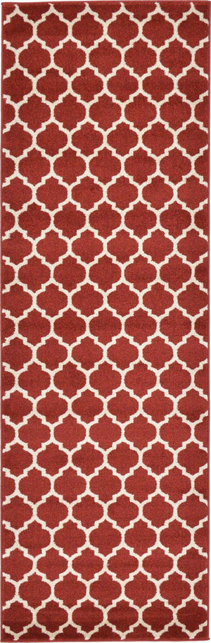 Dark Terracotta 2' x 8' Trellis Runner Area Rug