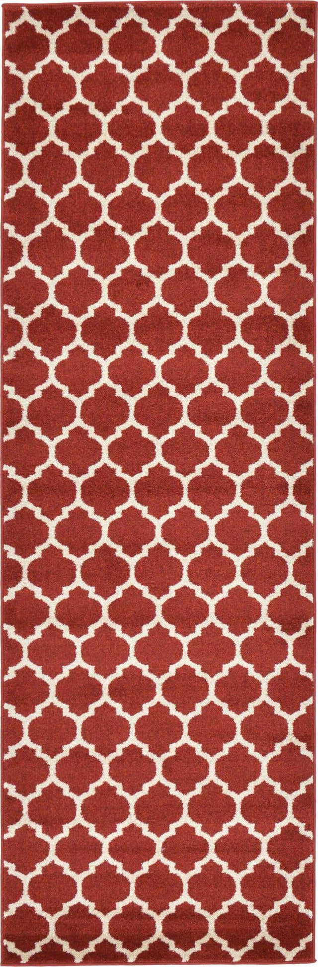 Dark Terracotta 2' x 8' Trellis Runner Area Rug