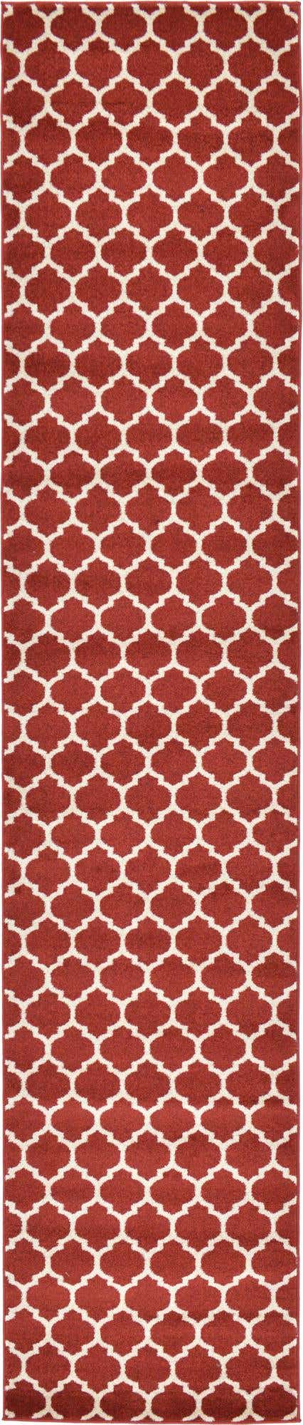 Dark Terracotta 2' 7 x 13' 1 Trellis Runner Area Rug