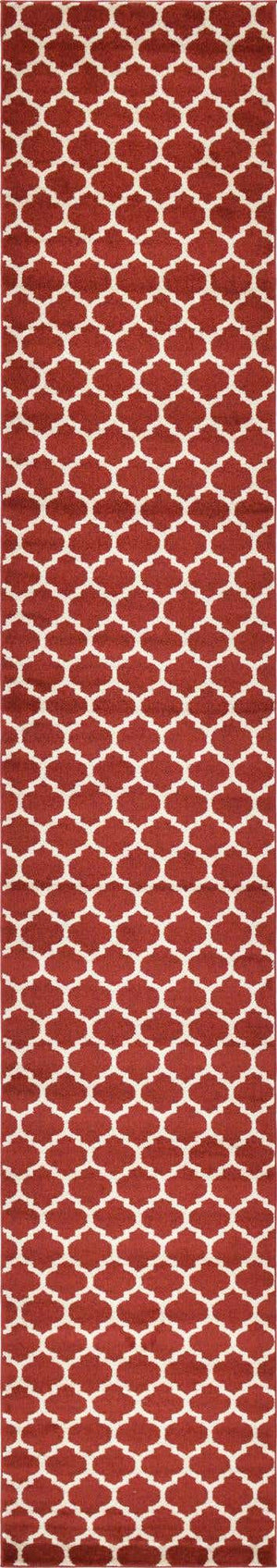 Dark Terracotta 3' x 16' 5 Trellis Runner Rug