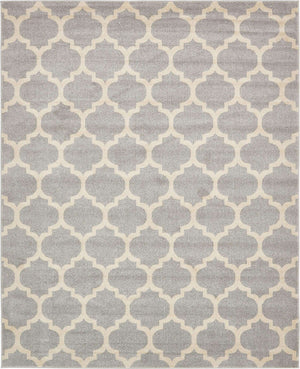 Light Gray 7' 10 x 10' Trellis Rectangle Area Rug