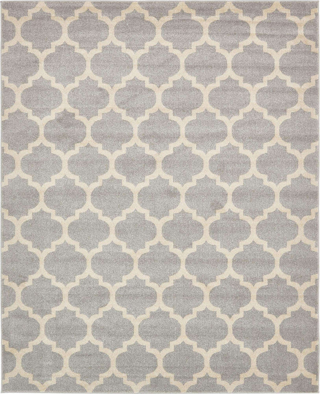 Light Gray 7' 10 x 10' Trellis Rectangle Area Rug